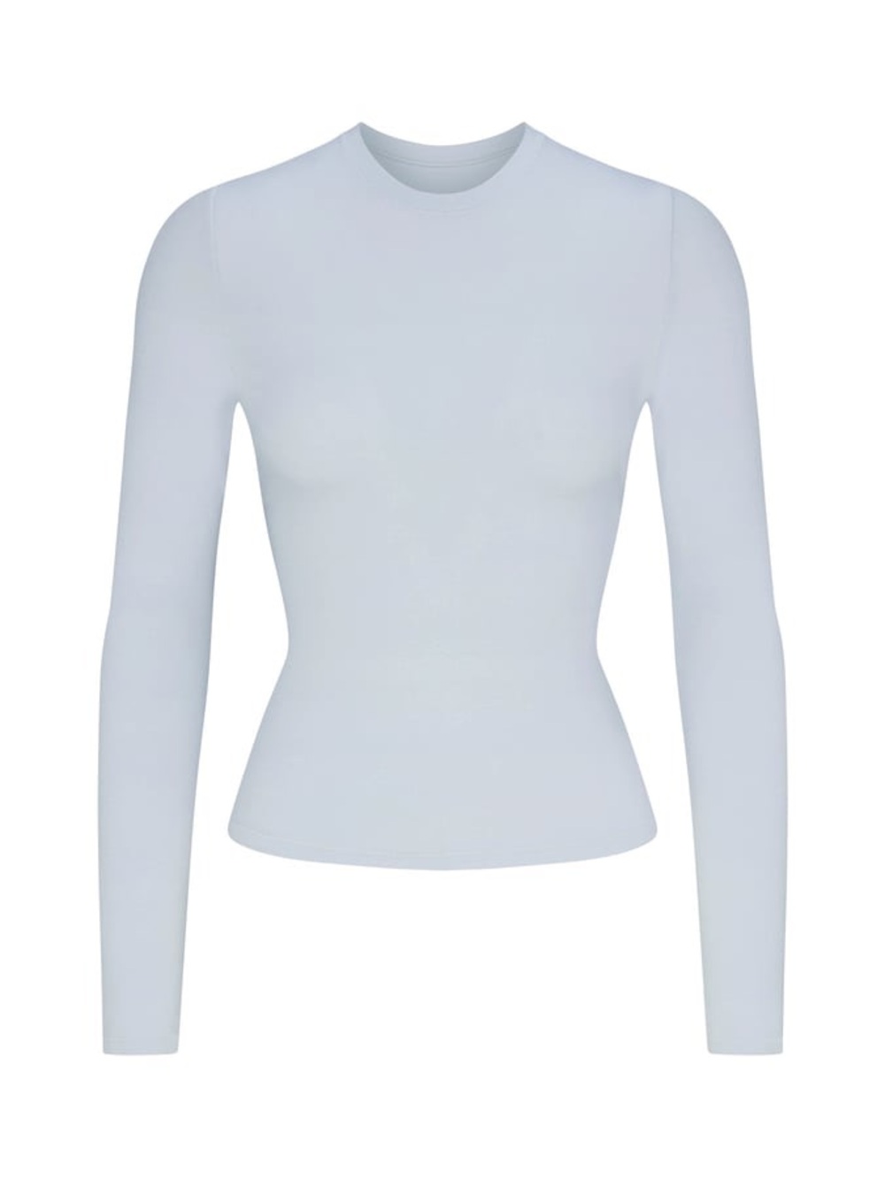 SKIMS Cotton Jersey Long Sleeve T-Shirt Zen Blue Fitted Top Small